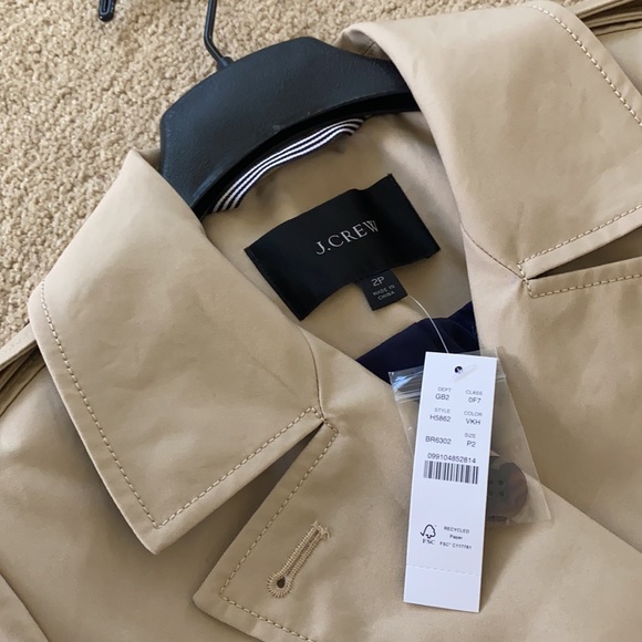 NWT Jcrew 2011 Icon Trench Coat Vintage Khaki 2P - Picture 4 of 6